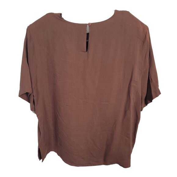 Strawbridge & Clothier NWT Sz XL Blouse Washable Textured Silk Back Keyhole VTG - Picture 2 of 8